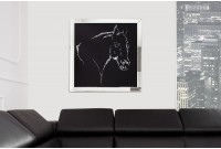 Tableau magnifique mural 60x60 cm Tête de cheval en cristaux