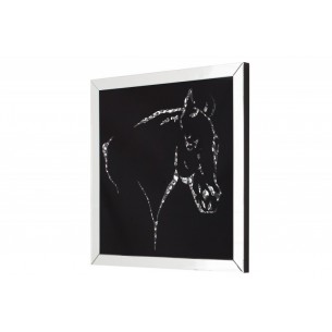 Tableau magnifique mural 60x60 cm Tête de cheval en cristaux Tableau magnifique mural 60x60 cm Tête de cheval en cristaux