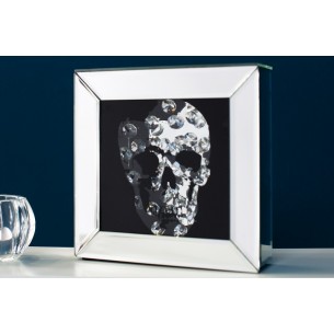 Tableau design Crâne en cristaux mural 20x20 cm Tableau design Crâne en cristaux mural 20x20 cm