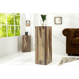 Colonne décorative 75cm en bois massif naturel