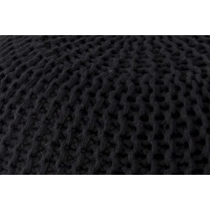 Pouf 50 cm moderne en coton tricoté coloris noir Pouf 50 cm moderne en coton tricoté coloris noir