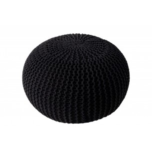 Pouf 50 cm moderne en coton tricoté coloris noir Pouf 50 cm moderne en coton tricoté coloris noir