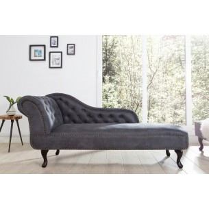 Meridienne Chesterfield en microfibre gris Meridienne Chesterfield en microfibre gris