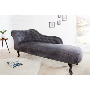 Meridienne Chesterfield en microfibre gris Meridienne Chesterfield en microfibre gris