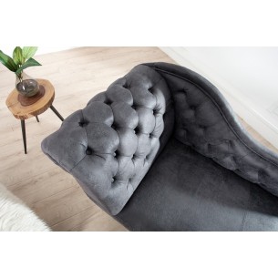 Meridienne Chesterfield en microfibre gris Meridienne Chesterfield en microfibre gris