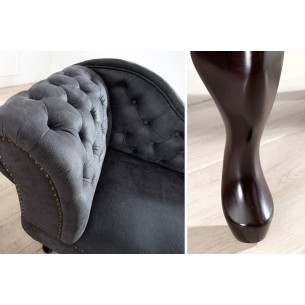 Meridienne Chesterfield en microfibre gris Meridienne Chesterfield en microfibre gris