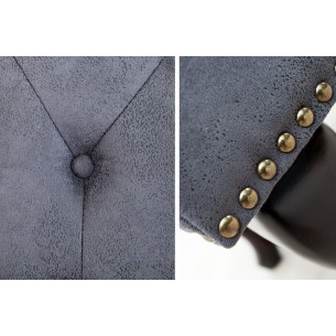 Pouf Chesterfield en microfibre gris Pouf Chesterfield en microfibre gris