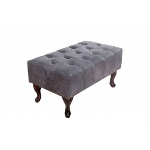 Pouf Chesterfield en microfibre gris Pouf Chesterfield en microfibre gris