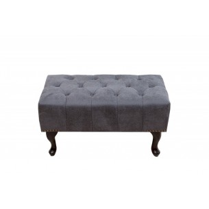 Pouf Chesterfield en microfibre gris Pouf Chesterfield en microfibre gris