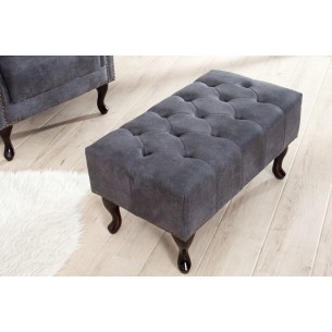 Pouf Chesterfield en microfibre gris Pouf Chesterfield en microfibre gris