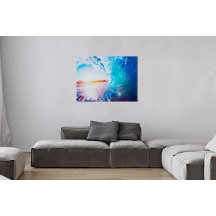 Tableau mural 60x80cm " Vague au coucher du soleil "