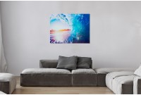 Tableau mural 60x80cm " Vague au coucher du soleil "