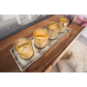 Lot de 4 vases décoratifs en verre teinté doré et argenté Lot de 4 vases décoratifs en verre teinté doré et argenté