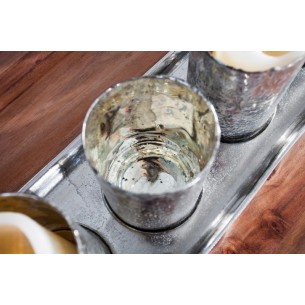 Lot de 4 vases décoratifs en verre teinté doré et argenté Lot de 4 vases décoratifs en verre teinté doré et argenté