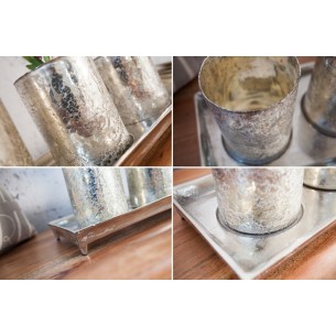 Lot de 4 vases décoratifs en verre teinté doré et argenté Lot de 4 vases décoratifs en verre teinté doré et argenté
