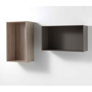 Lot de 2 étagères murales moderne en bois teinté chêne Lot de 2 étagères murales moderne en bois teinté chêne