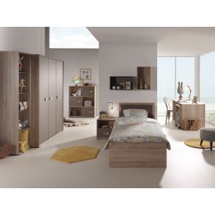 Lot de 2 étagères murales moderne en bois teinté chêne Lot de 2 étagères murales moderne en bois teinté chêne