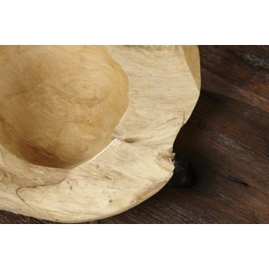 Corbeille de fruit design naturel de 40 cm en bois du teck massif Corbeille de fruit design naturel de 40 cm en bois du teck massif