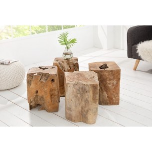 Table d'appoint design naturel en bois massif