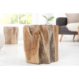 Table d'appoint design naturel en bois massif