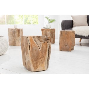 Table d'appoint design naturel en bois massif