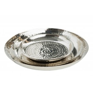 Lot de 3 plateaux design oriental coloris doré en métal