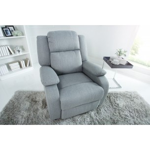 Fauteuil relaxant moderne coloris gris clair en tissu