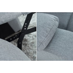 Fauteuil relaxant moderne coloris gris clair en tissu