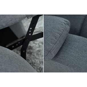 Fauteuil relaxant moderne coloris gris foncé en tissu