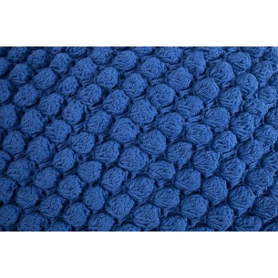 Pouf design tricoté de 55cm coloris bleu en coton