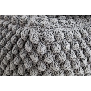 Pouf design tricoté de 55cm coloris gris en coton