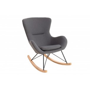Fauteuil à bascule design scandinave coloris gris foncé en tissu Fauteuil à bascule design scandinave coloris gris foncé en tissu