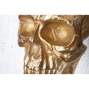 Sculpture murale design crâne humain en aluminium coloris doré