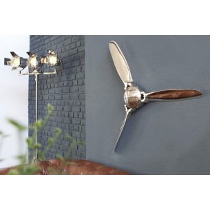 Objet décoratif mural design hélice coloris argenté en aluminium