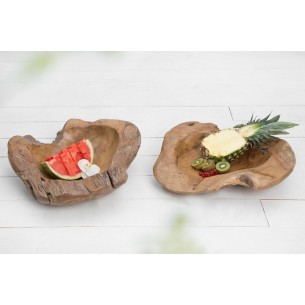 Corbeille de fruits design naturel en bois teck Corbeille de fruits design naturel en bois teck