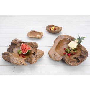 Corbeille de fruits design naturel en bois teck Corbeille de fruits design naturel en bois teck
