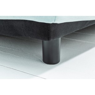 Canapé moderne en velour coloris bleu aqua avec des coussins