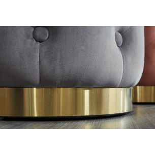 tabouret design baroque capitonné coloris gris foncé et doré tabouret design baroque capitonné coloris gris foncé et doré