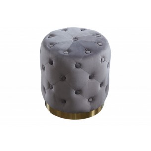 tabouret design baroque capitonné coloris gris foncé et doré tabouret design baroque capitonné coloris gris foncé et doré