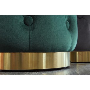 tabouret design baroque capitonné coloris vert foncé et doré tabouret design baroque capitonné coloris vert foncé et doré