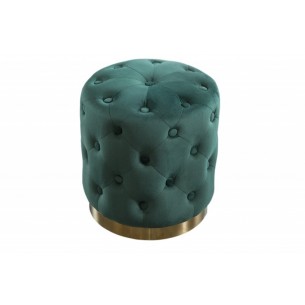 tabouret design baroque capitonné coloris vert foncé et doré tabouret design baroque capitonné coloris vert foncé et doré