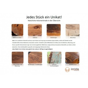 Colonne design naturel de 75 cm en bois massif