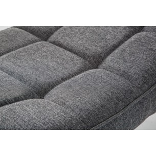 Tabouret de style scandinave coloris gris en tissu avec piétement en bois massif