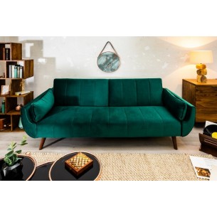 Canapé convertible design scandinave coloris vert en velours