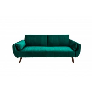 Canapé convertible design scandinave coloris vert en velours