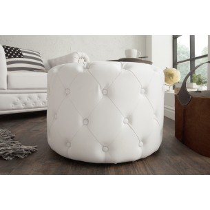 tabouret 60cm rond blanc mate