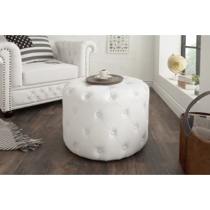 tabouret 60cm rond blanc mate
