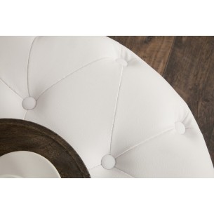 tabouret 60cm rond blanc mate