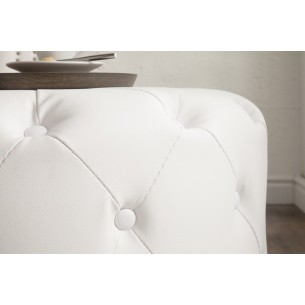 tabouret 60cm rond blanc mate