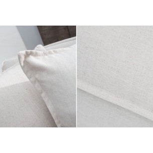 Grand canapé d'angle 255cm en lin naturel style campagnard Grand canapé d'angle 255cm en lin naturel style campagnard